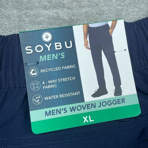 Soybu Mens Woven Jogger XL Recycled Water-Resistant Stretch Fabric Blue a0478 - Picture 6 of 9